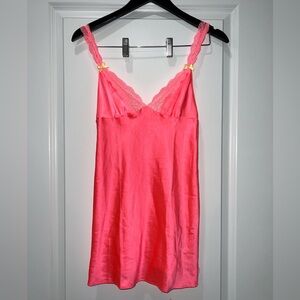 Victoria's Secret Bright Pink Satin Slip